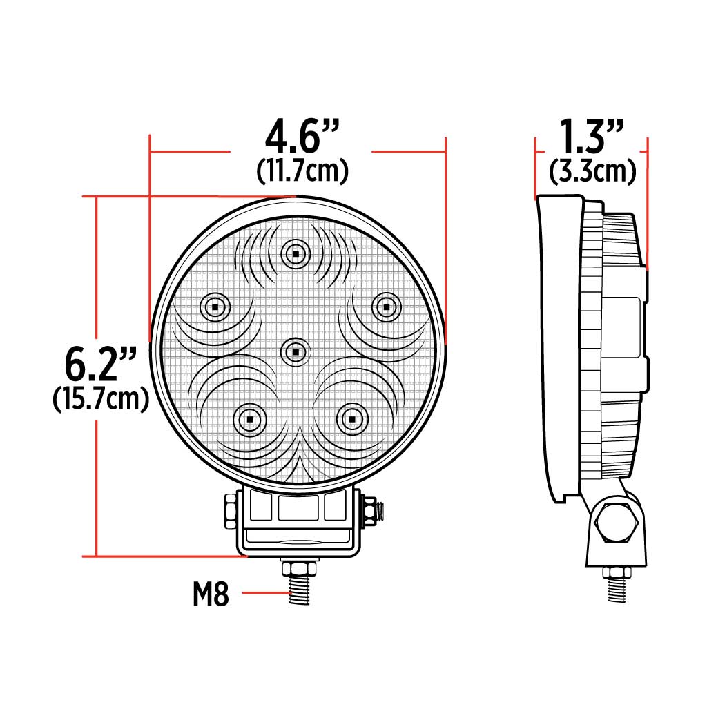 4.5" Value Series Round LED Work Lamp - Flood Beam | 900 Lumens - Thumbnail 3