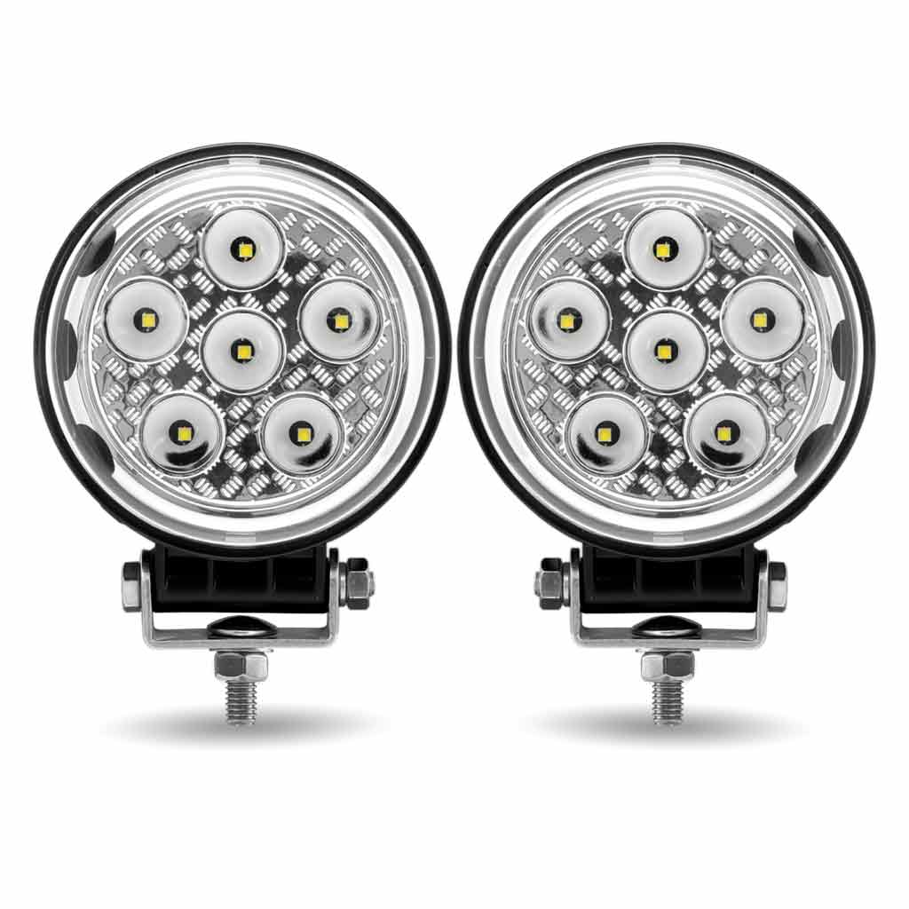 4.5" Radiant Series Round LED Work Lamps with Maximum Light Output (Pair) - Combination Spot & Flood Beam | 4300 Lumens (Each)