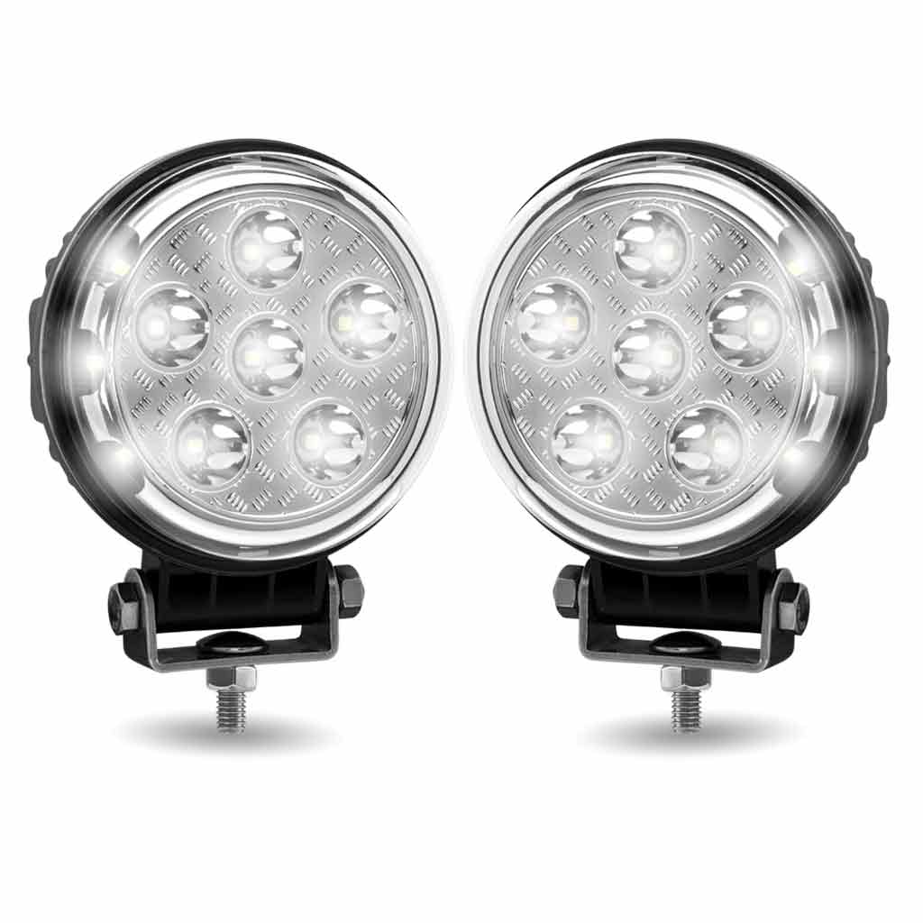 4.5" Radiant Series Round LED Work Lamps with Maximum Light Output (Pair) - Combination Spot & Flood Beam | 4300 Lumens (Each) - Thumbnail 2