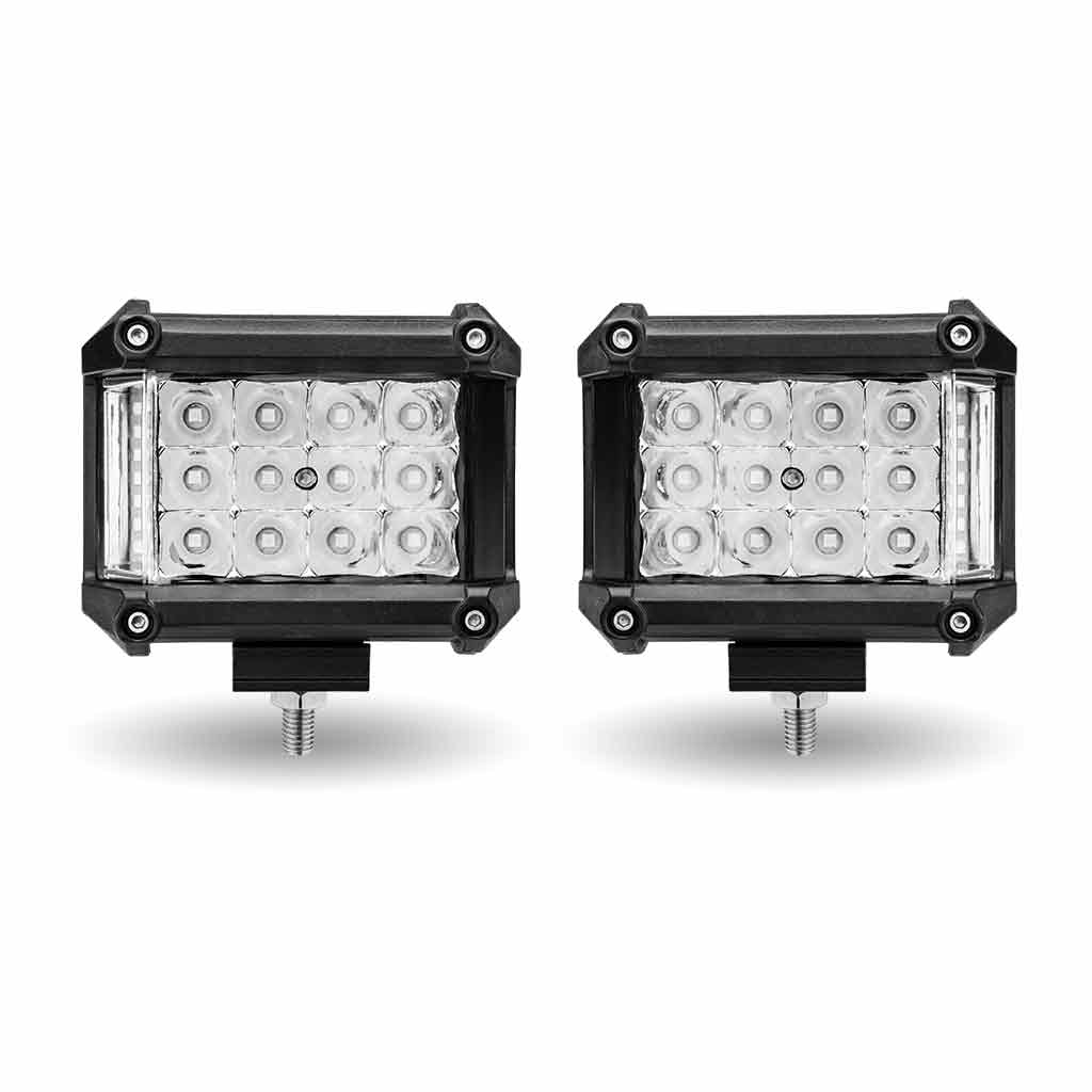 4" Cube LED Work Lamps with Amber Strobe Function (Pair) - Spot Beam | 1800 Lumens (Each) - Thumbnail 4