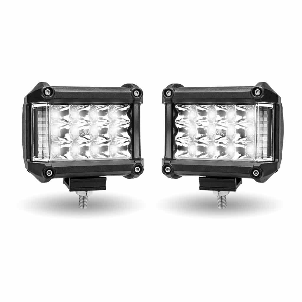 4" Cube LED Work Lamps with Amber Strobe Function (Pair) - Spot Beam | 1800 Lumens (Each) - Thumbnail 6