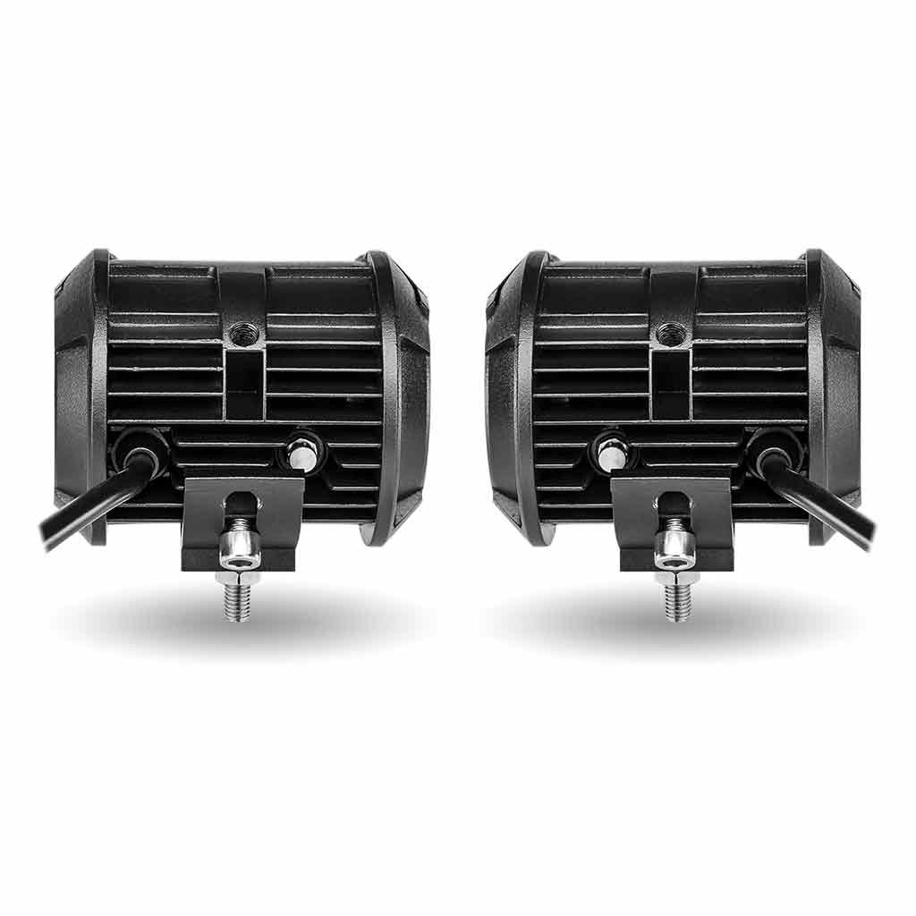 4" Cube LED Work Lamps with Red Strobe Function (Pair) - Spot Beam | 1800 Lumens (Each) - Thumbnail 4