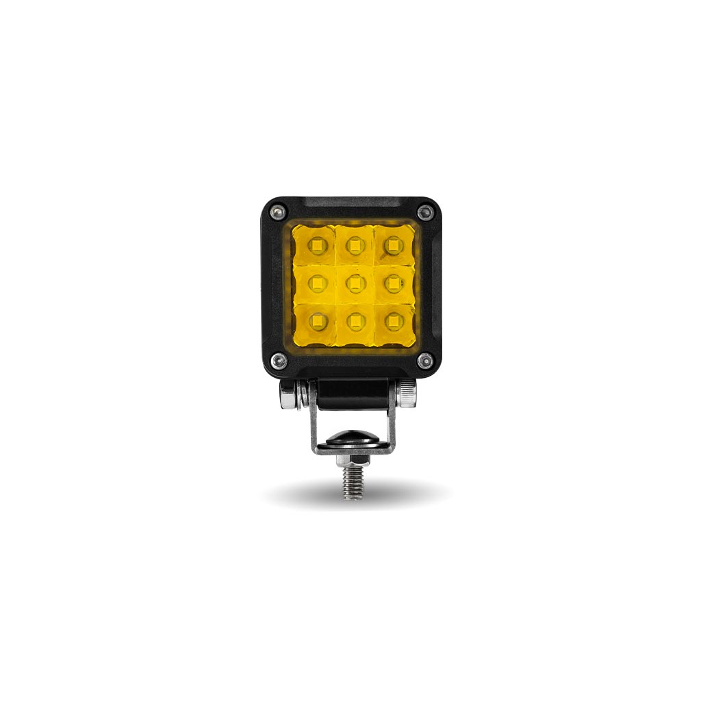 2" Mini Square Spot LED Work Lamp - Amber Lens | 1300 Lumens - Thumbnail 4