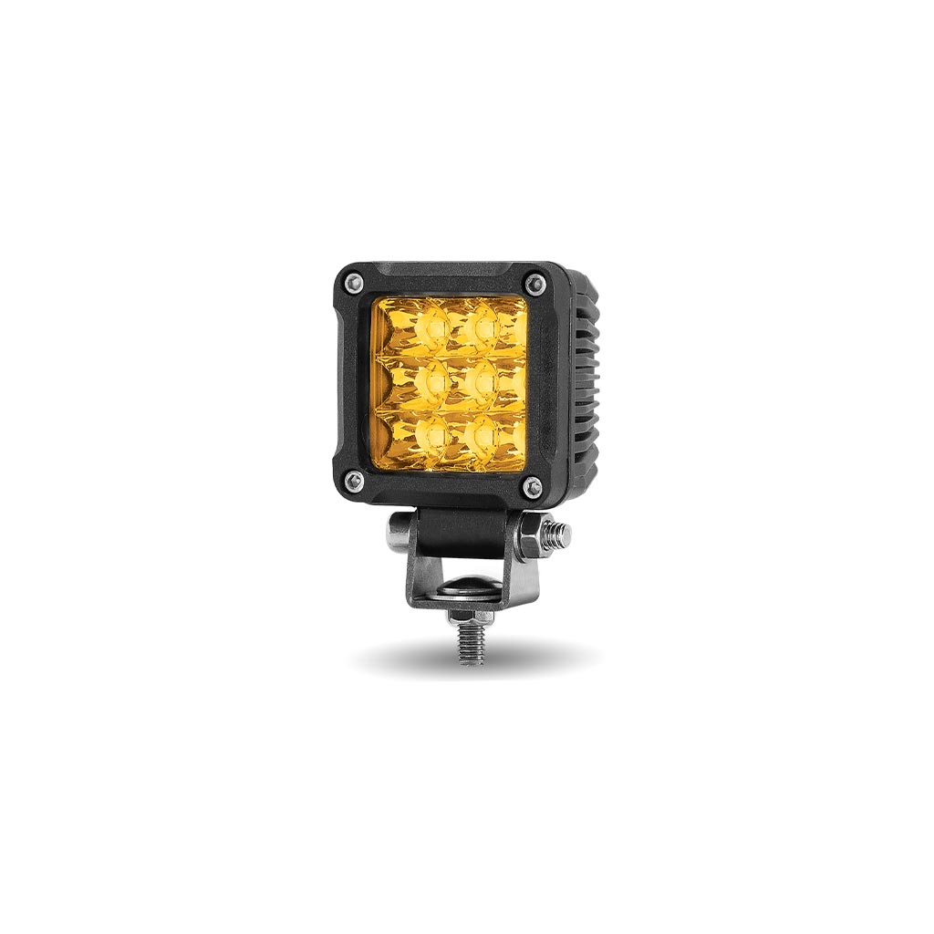 2" Mini Square Spot LED Work Lamp - Amber Lens | 1300 Lumens - Thumbnail 6