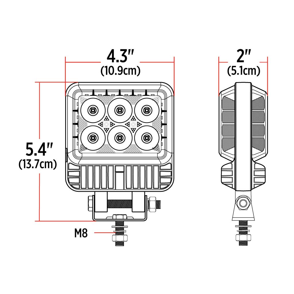 Double Face Radiant Series LED Work Lamp with Maximum Light Output - Spot & Flood Combination | 2200 Lumens - Thumbnail 13