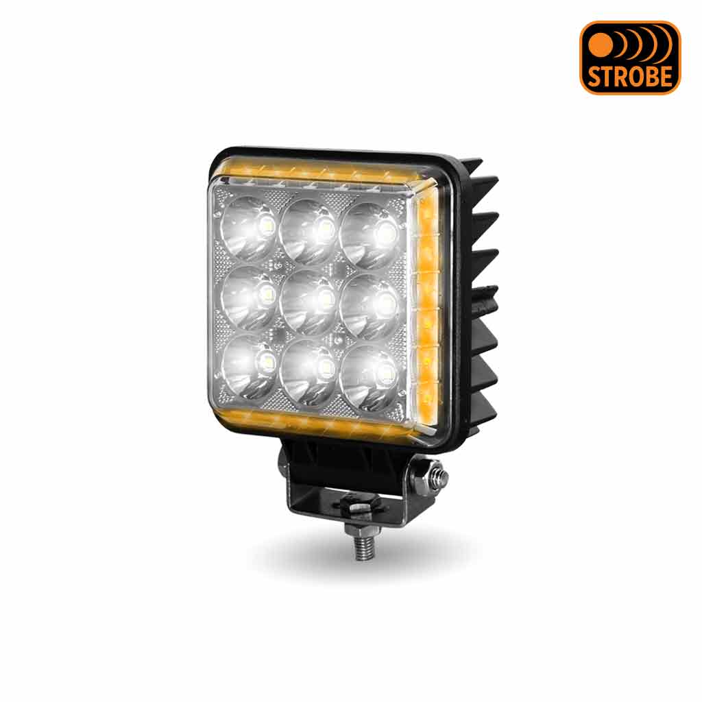 4.25" Square LED Work Lamp with Strobe Function - Spot Beam | 3500 Lumens - Thumbnail 8