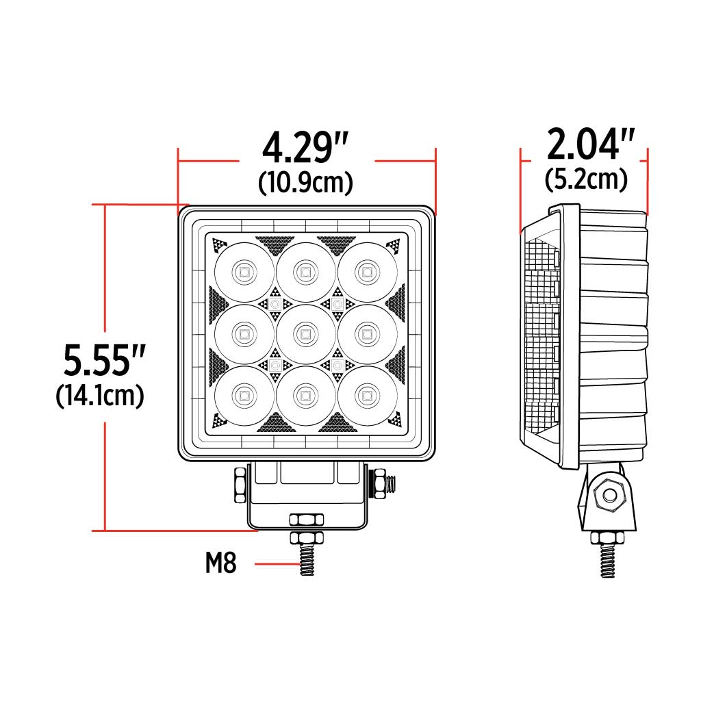 4.25" Radiant Series Square LED Work Lamp with Maximum Light Output - Spot & Flood Combo | 4000 Lumens - Thumbnail 11