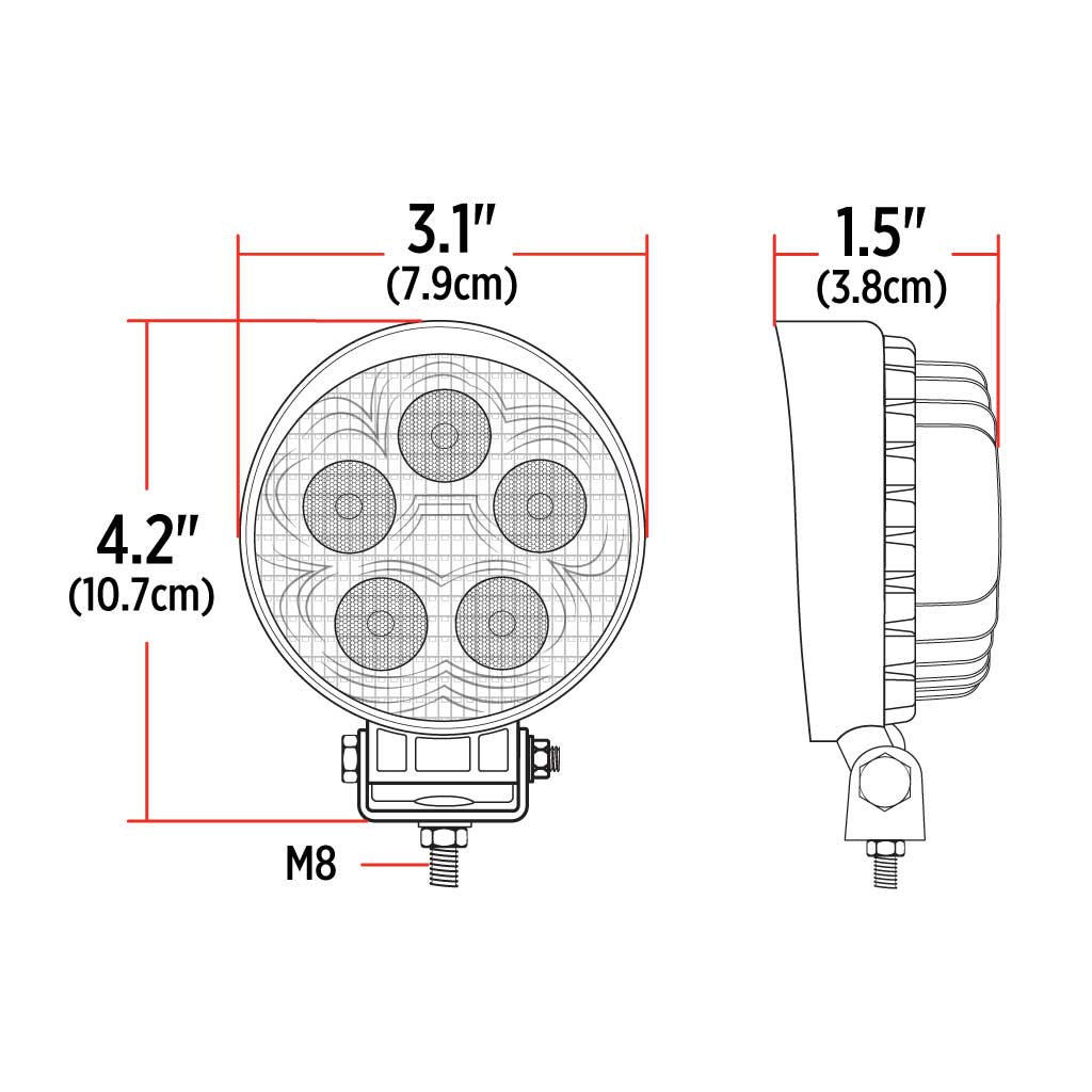 3" Value Series Mini Round LED Work Lamp - Spot Beam | 1200 Lumens - Thumbnail 4