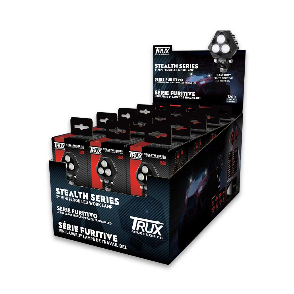 3" Mini Stealth Series LED Work Lamp with Maximum Heavy Duty Design - Flood Beam | 1200 Lumens - Thumbnail 4