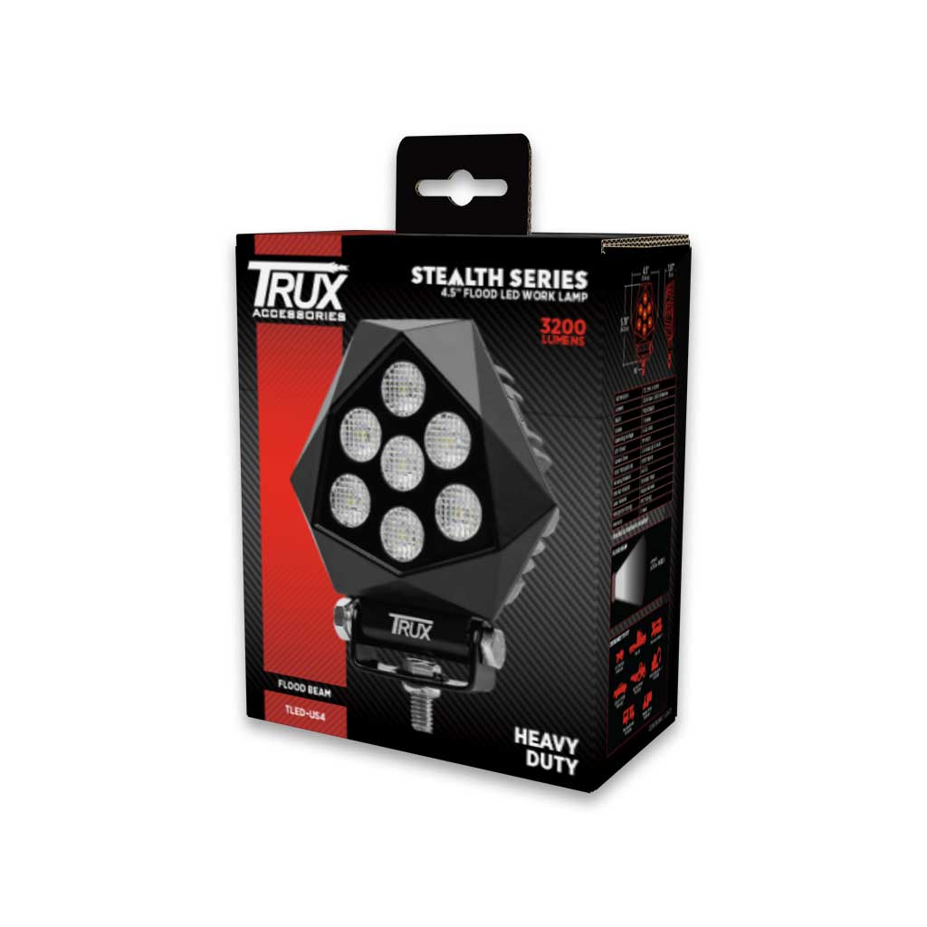 4.5" Stealth Series LED Work Lamp with Maximum Heavy Duty Design - Flood Beam | 3200 Lumens - Thumbnail 3