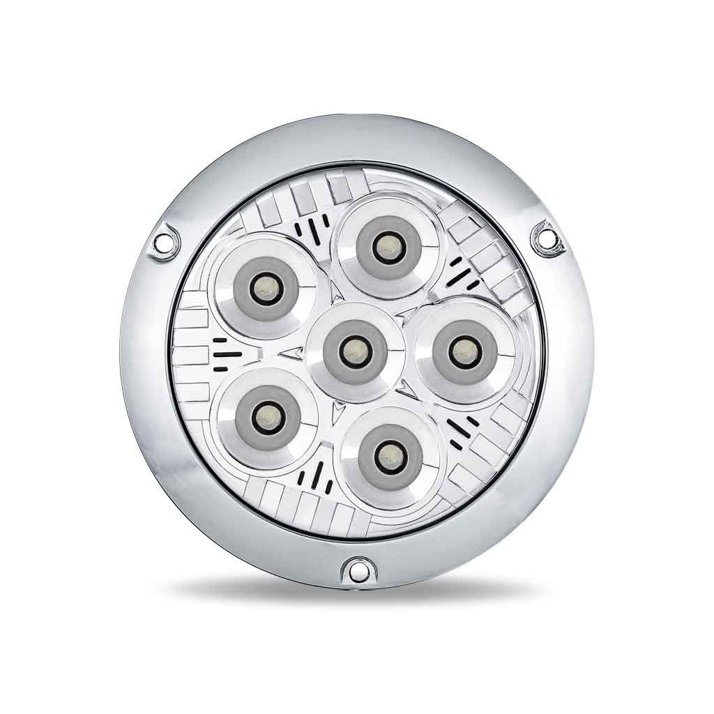 4" Legacy Series Flange Mount Chrome Round LED Work Light - Spot Beam | 2000 Lumens - Thumbnail 2