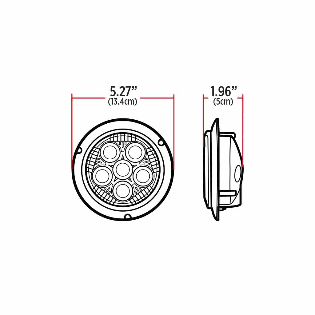 4" Legacy Series Flange Mount Chrome Round LED Work Light - Spot Beam | 2000 Lumens - Thumbnail 4