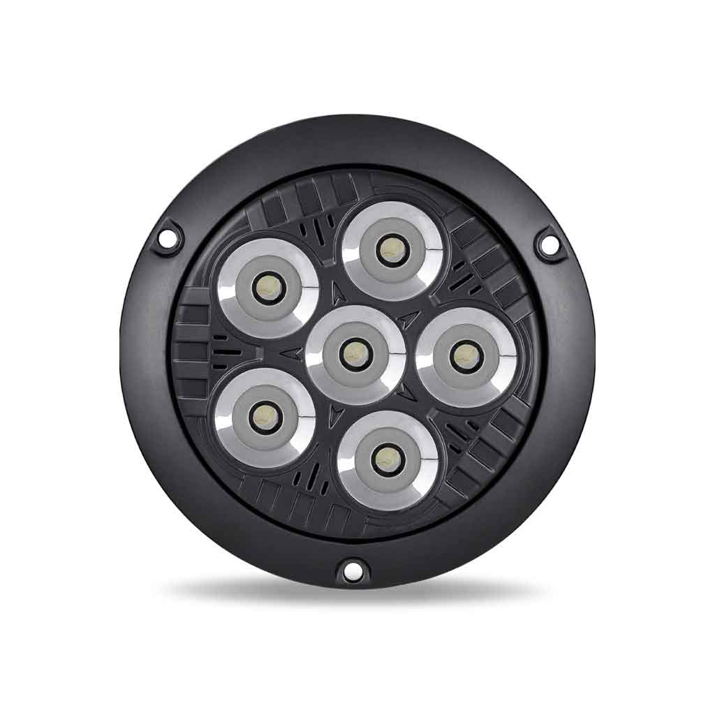 4" Legacy Series Flange Mount Black Round LED Work Light - Spot Beam | 2000 Lumens