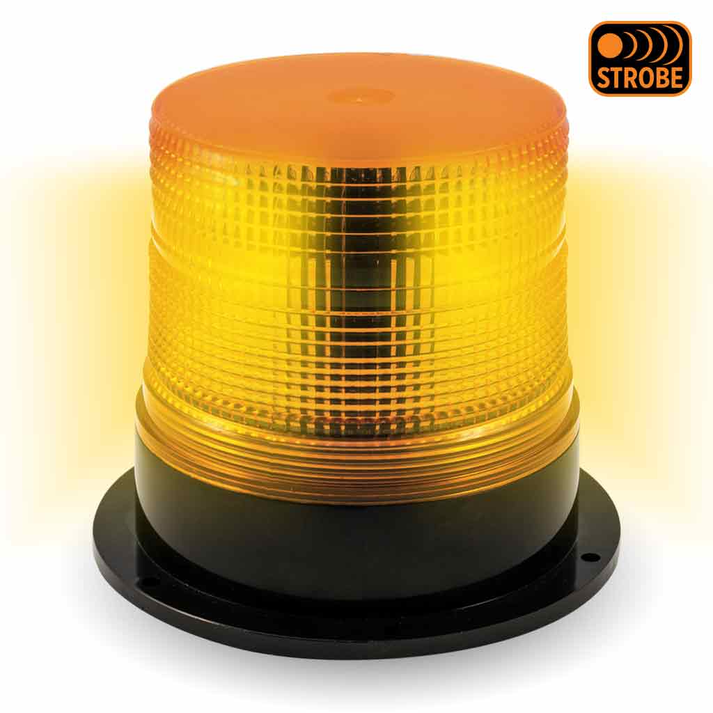 Beacon Medium Profile Permanent Mount LED Warning Light - Amber | 1 Flash Pattern - Thumbnail 3