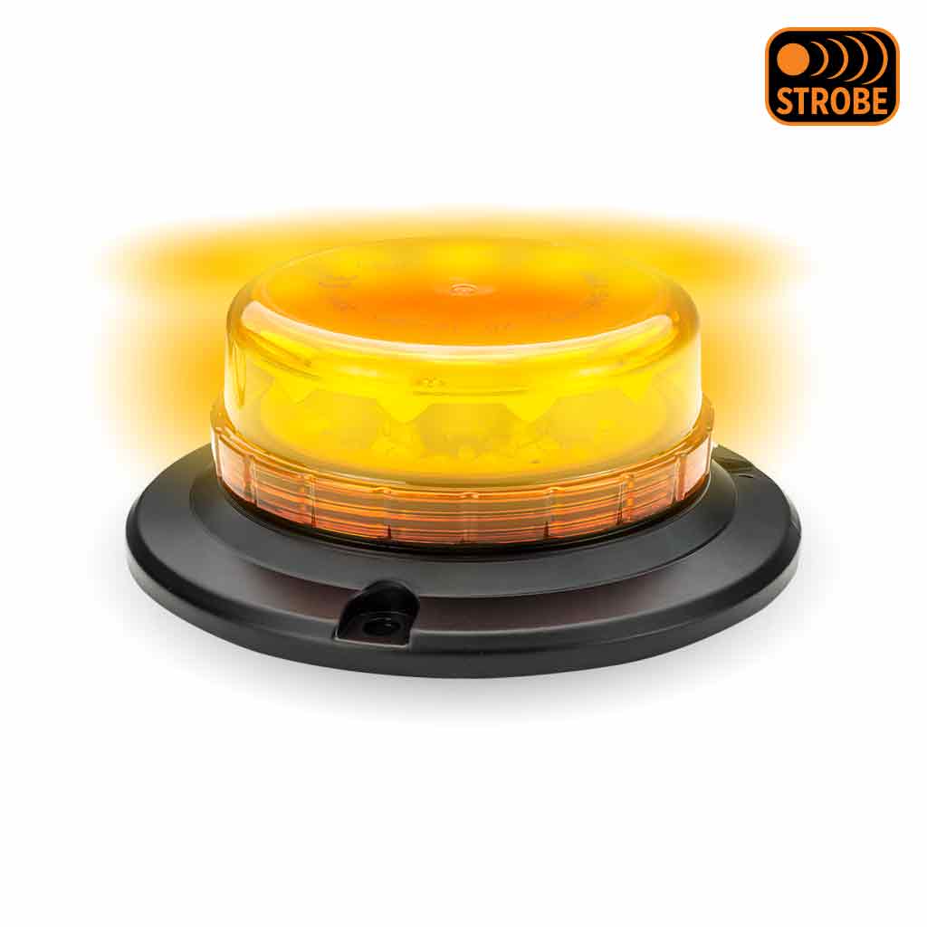 Class 1 Beacon Low Profile Permanent Mount LED Warning Mount - Amber | 36 Flash Patterns - Thumbnail 3