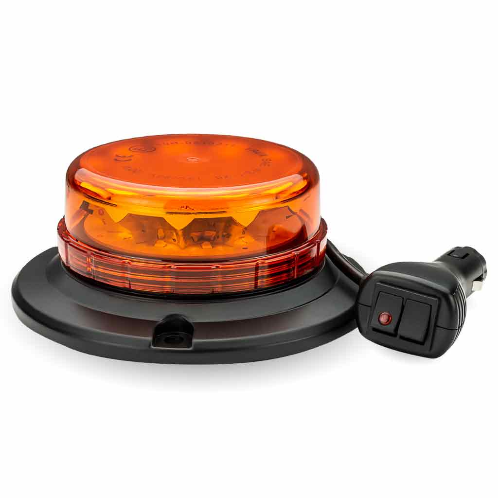 Class 1 Beacon Low Profile Vacuum Magnet Mount LED Warning Light - Dual Switch Cigarette Plug | 36 Flash Patterns - Thumbnail 2