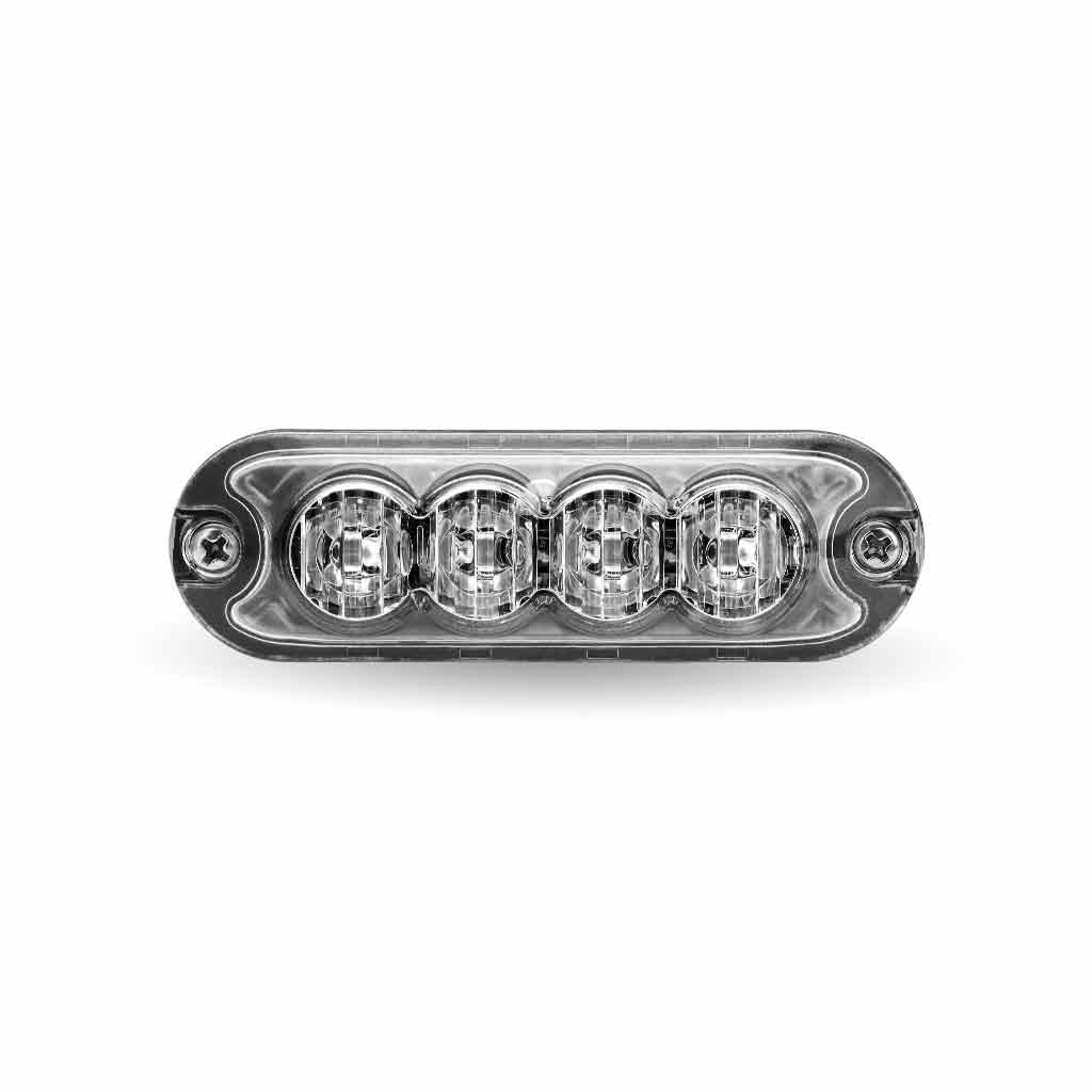 Class 1 Warning Series Surface Mount Slim LED Directionals - Amber Strobe | 36 Flash Patterns | 4 Diodes