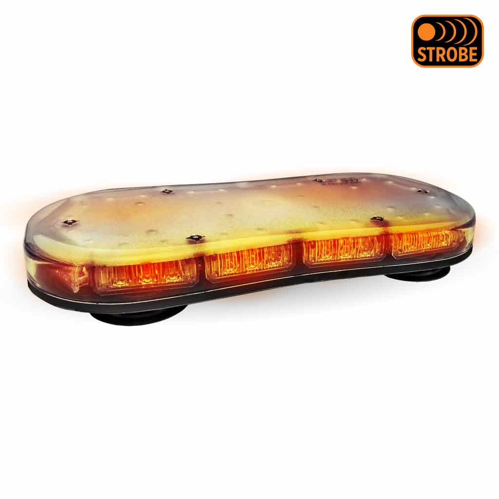 14" Class 1 Light Bar Vacuum Magnet Mount LED Warning Light - Dual Switch Cigarette Plug | 36 Flash Patterns - Thumbnail 3