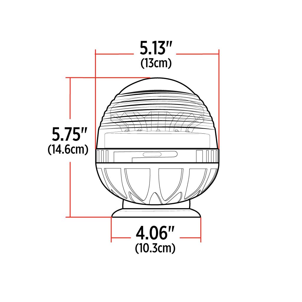Beacon Dome Vacuum Magnetic Mount LED Warning Light - Amber Strobe | 3 Flash Patterns - Thumbnail 4