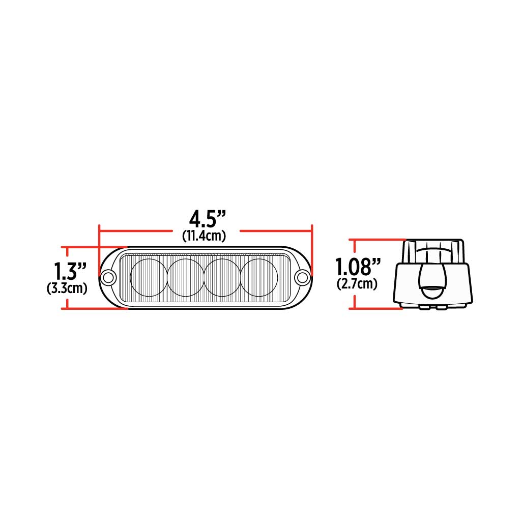 Class 1 Warning Series Surface Mount 4-solid Color LED Directional - Amber/White/Blue/Green | 36 Flash Patterns | 4 Diodes - Thumbnail 3