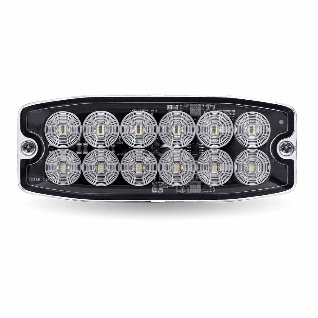 Dual Solid Color Directional LED Slim Surface Strobe Light - Amber / Green Strobe