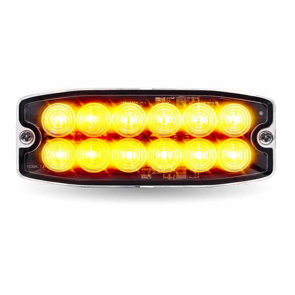 Dual Solid Color Directional LED Slim Surface Strobe Light - Amber / Green Strobe - Thumbnail 2