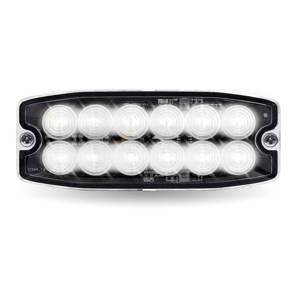 Dual Solid Color Directional LED Slim Surface Strobe Light - Amber / White Strobe - Thumbnail 3