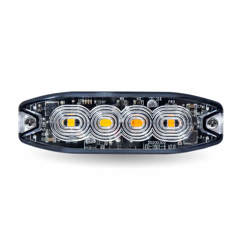 Dual Solid Color Directional LED Slim Surface Strobe Light - Amber / Blue Strobe