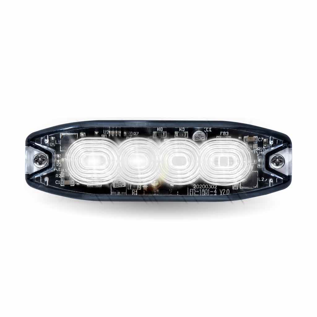 Dual Solid Color Directional LED Slim Surface Strobe Light - Amber / White Strobe