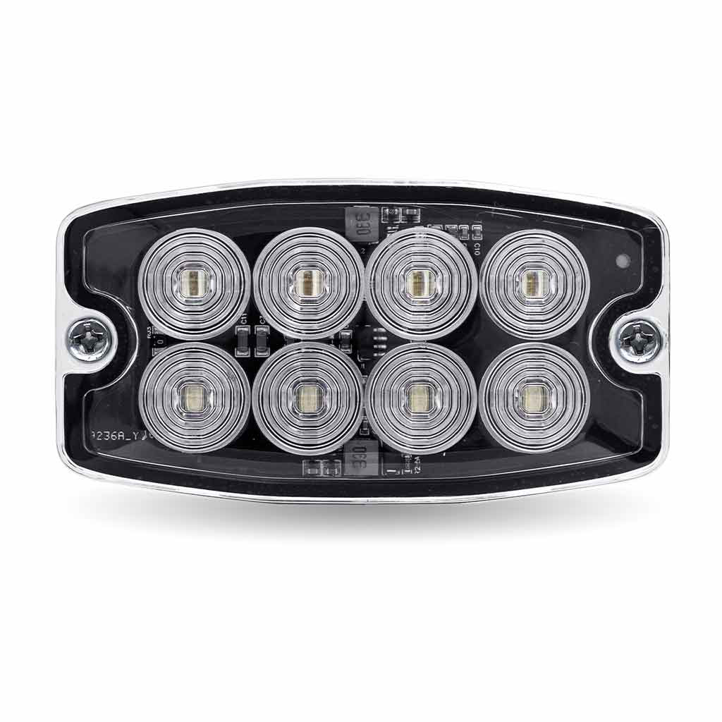 Dual Solid Color Directional LED Slim Surface Strobe Light - Amber / Blue Strobe