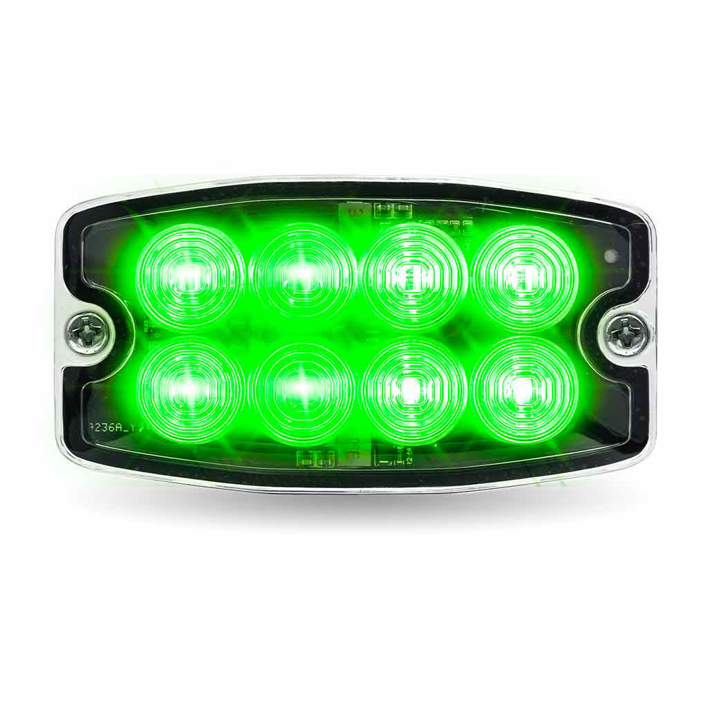 Dual Solid Color Directional LED Slim Surface Strobe Light - Amber / Green Strobe - Thumbnail 4