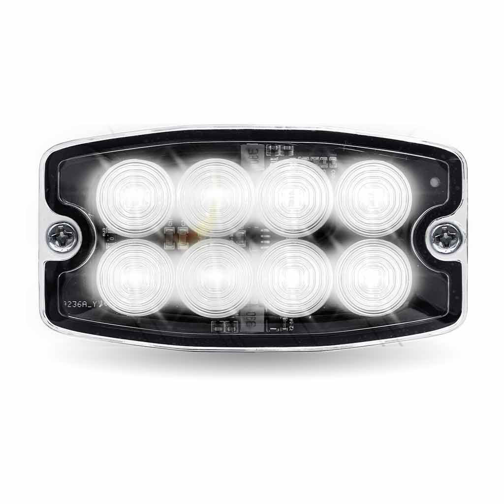 Dual Solid Color Directional LED Slim Surface Strobe Light - Amber / White Strobe - Thumbnail 4