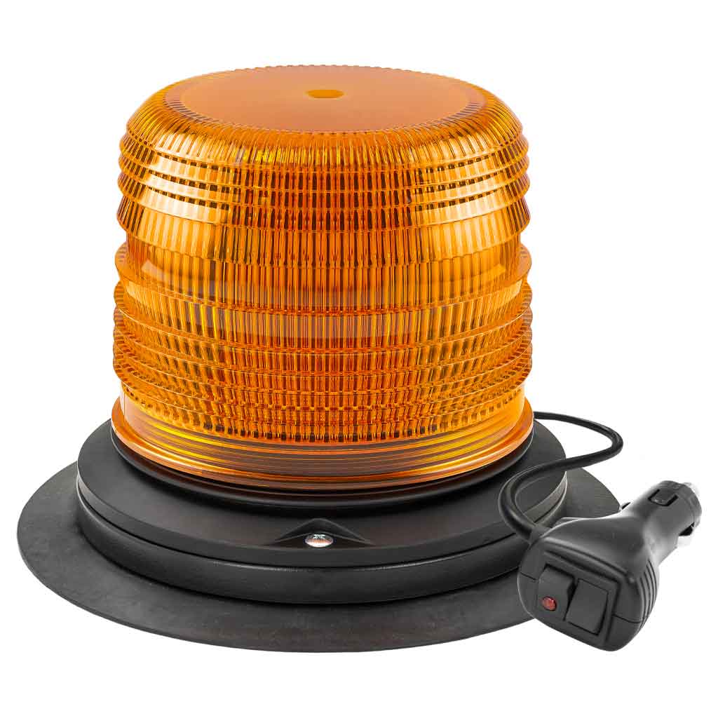 Class 1 Beacon Medium Profile Vacuum Magnet Mount LED Warning Light - Dual Switch Cigarette Plug | 36 Flash Patterns