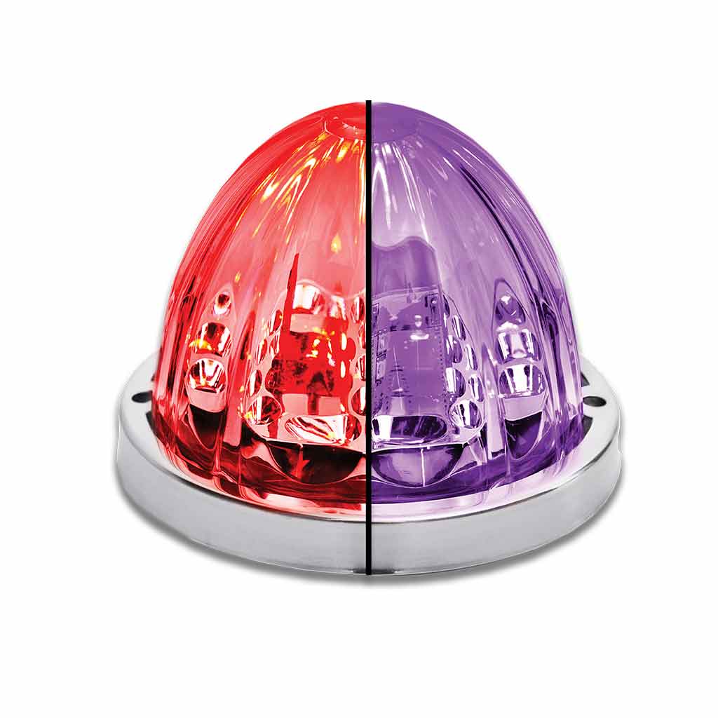 Red Stop, Turn & Tail to Purple Auxiliary Star-Burst Watermelon LED Light - 19 Diodes