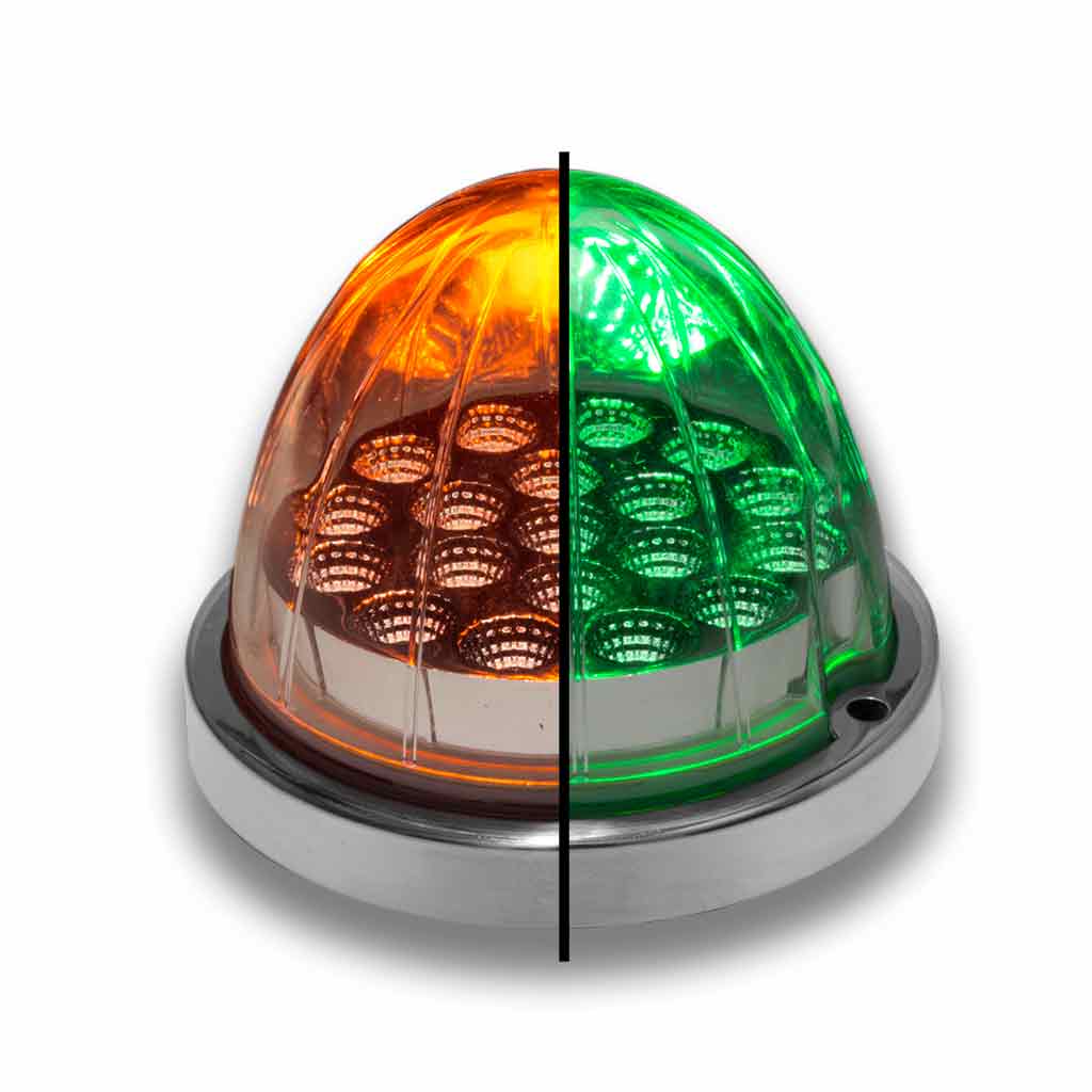 Amber Clearance & Marker to Green Auxiliary Watermelon LED Light - 19 Diodes - Thumbnail 7