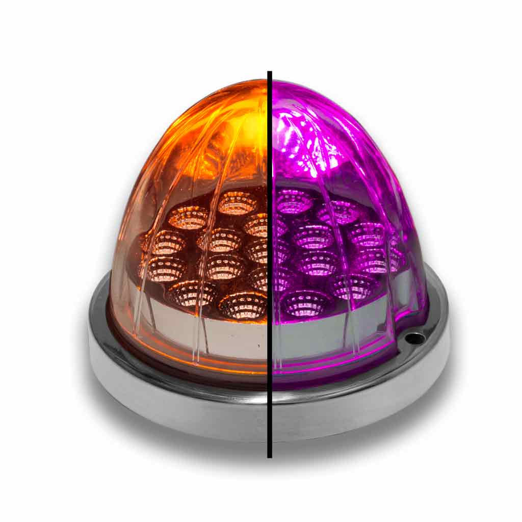 Amber Clearance & Marker to Purple Auxiliary Watermelon LED Light - 19 Diodes - Thumbnail 8