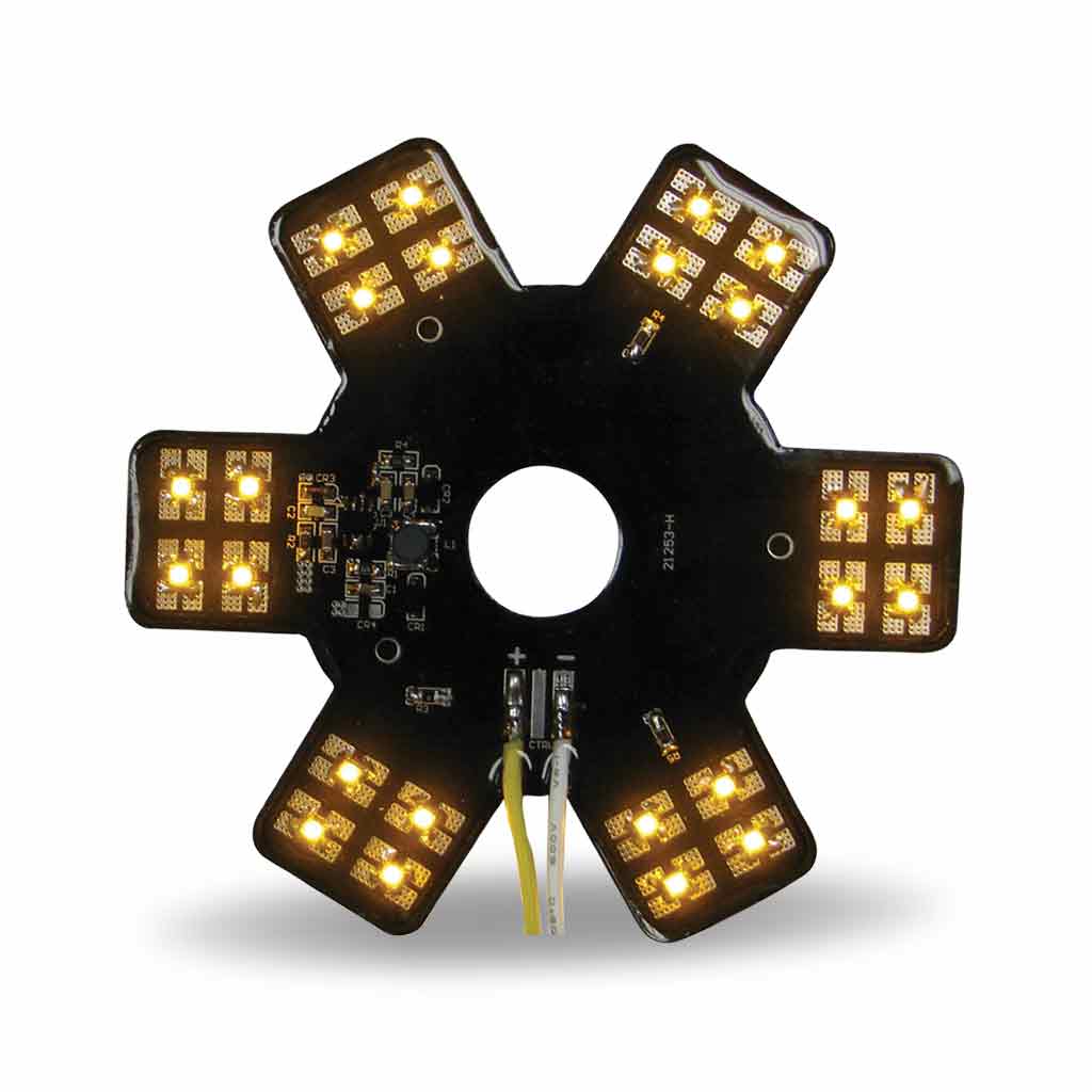 5" Amber Auxiliary Star LED Light for 13" & 15" Donaldson/Vortox Air Cleaners - 24 Diodes - Thumbnail 4