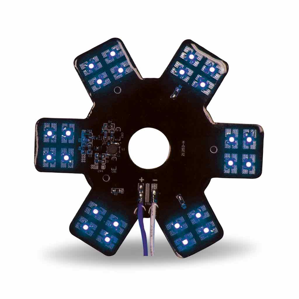 5" Blue Auxiliary Star LED Light for 13" & 15" Donaldson/Vortox Air Cleaners - 24 Diodes - Thumbnail 4