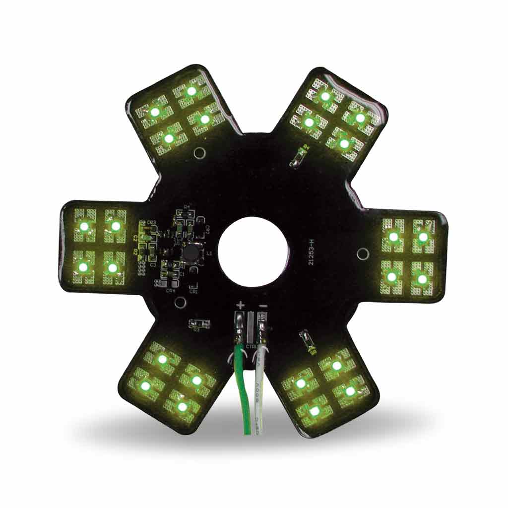 5" Green Auxiliary Star LED Light for 13" & 15" Donaldson/Vortox Air Cleaners - 24 Diodes - Thumbnail 3