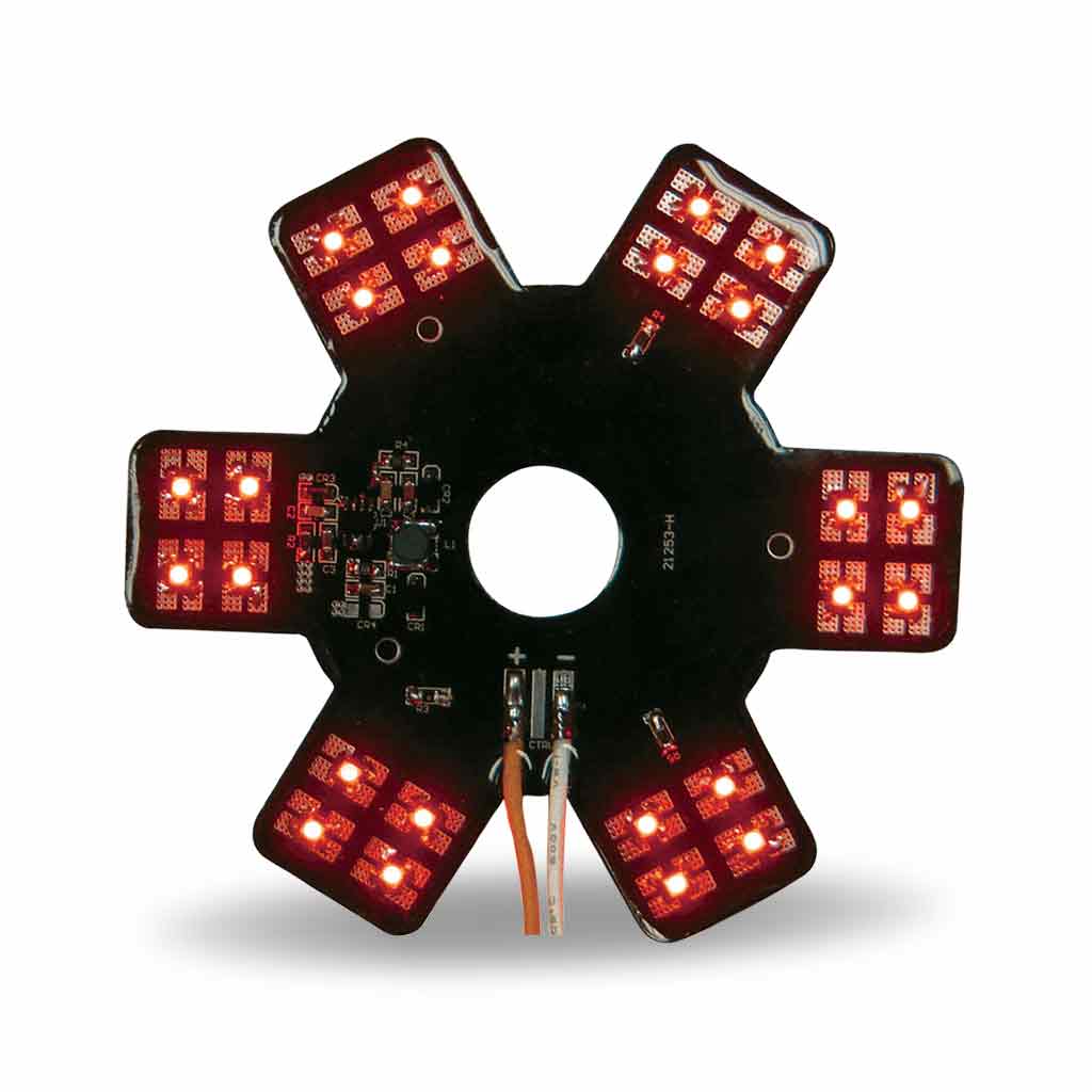5" Red Auxiliary Star LED Light for 13" & 15" Donaldson/Vortox Air Cleaners - 24 Diodes