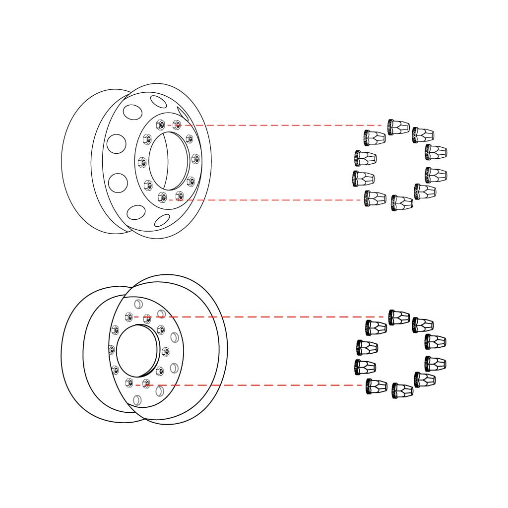 Complete Nut Cover Kit - 33mm Push On Nut Covers with Flange - 60 Nut Covers - Thumbnail 3