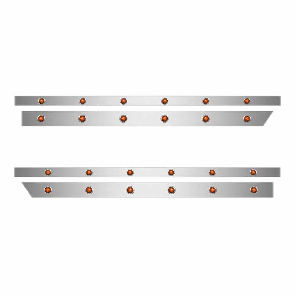 PB. 389 Long Hood Deluxe Cab Panels - No Block Heater | 3/4" LEDs (Amber Lens)