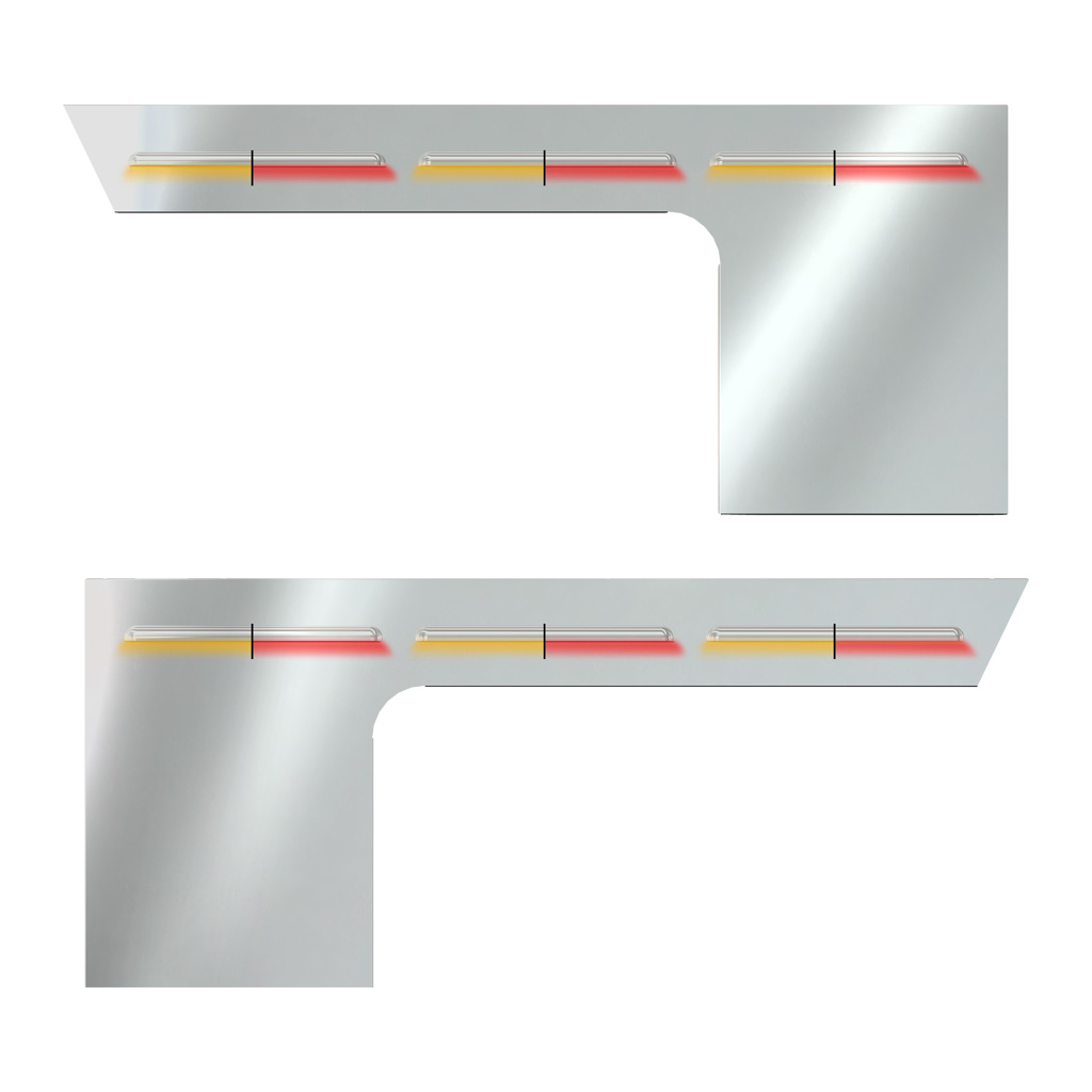 PB. 379 Louvered Cab & Cowl Panel Kit (1987+) - Dual Glow Strips (Amber/Red) | 6" Face