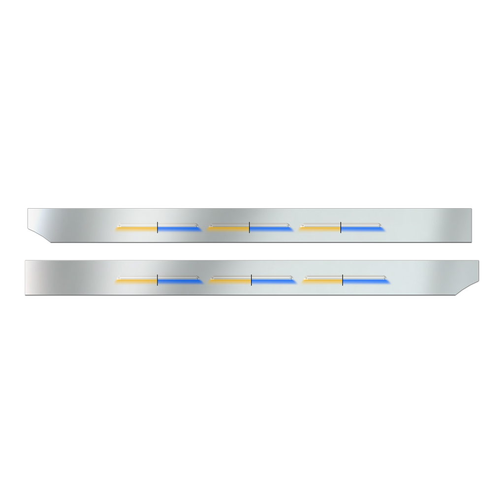 PB. 72" (Old 63") Louvered Sleeper Panel Kit (1987+) - Dual Glow Strips (Amber/Blue) | 6" Face