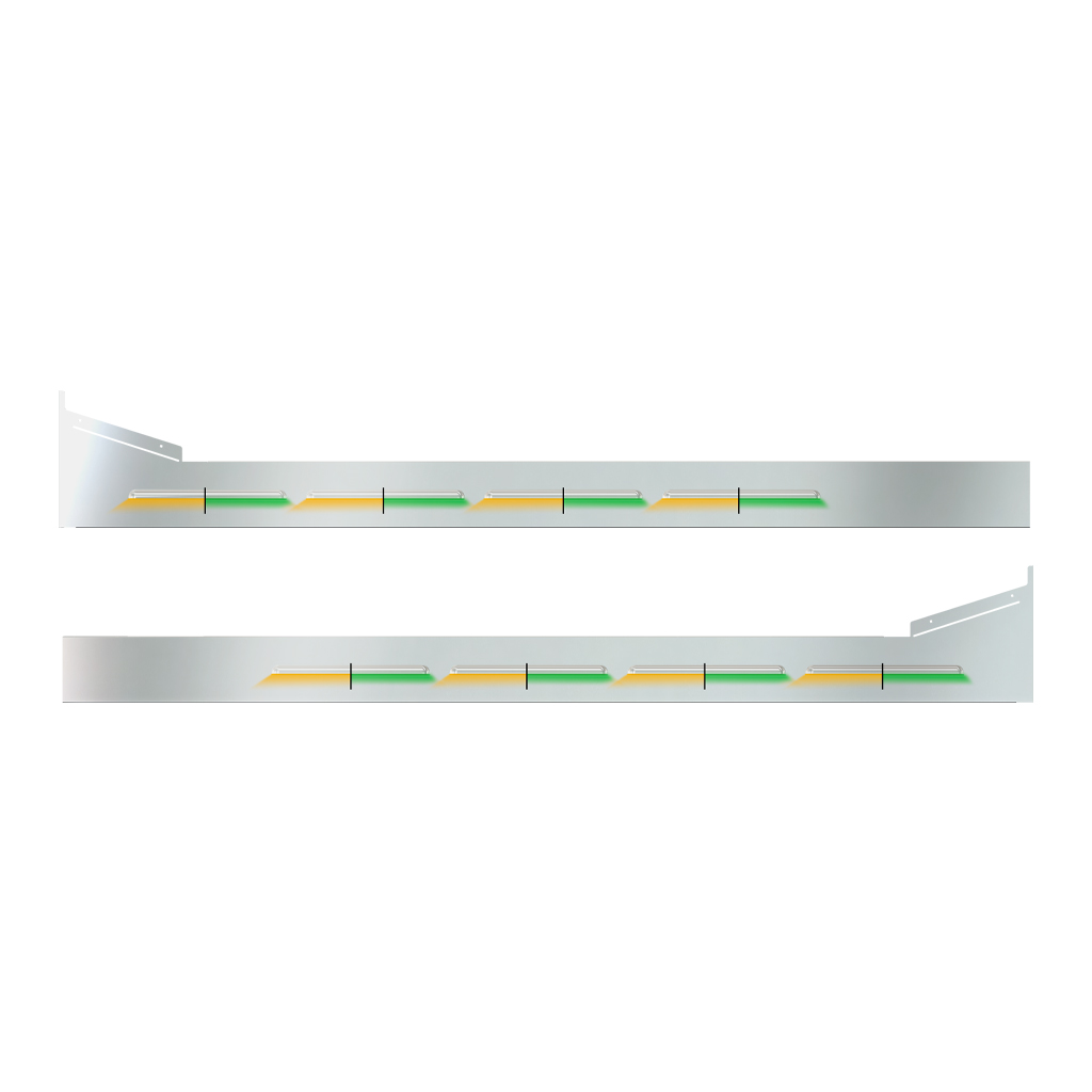 PB. 78" (Old 70") Louvered Sleeper & Extension Panel Kit (1987+) - Dual Glow Strips (Amber/Green) | 6" Face