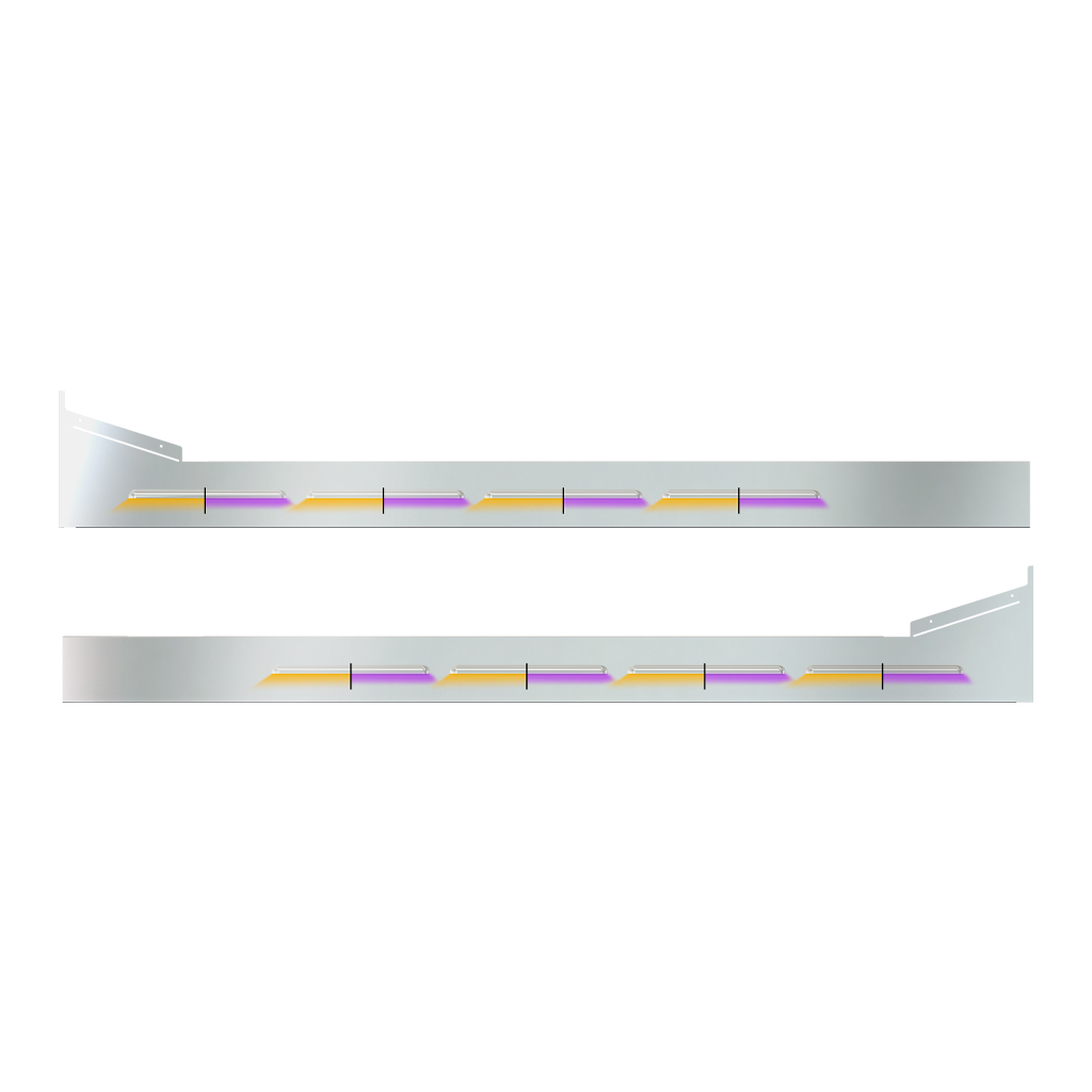 PB. 78" (Old 70") Louvered Sleeper & Extension Panel Kit (1987+) - Dual Glow Strips (Amber/Purple) | 6" Face