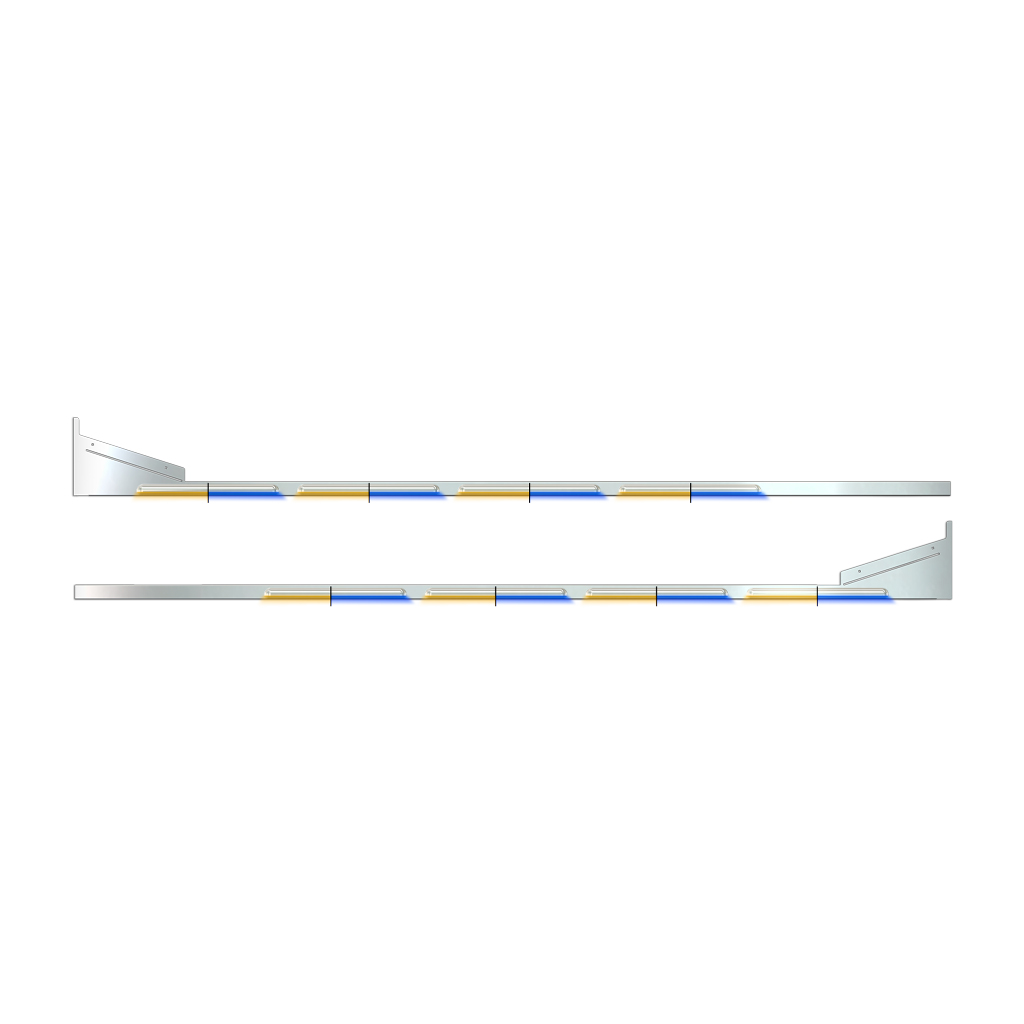 PB. 78" (Old 70") Louvered Sleeper & Extension Panel Kit (1987+) - Dual Glow Strips (Amber/Blue) | 1.3125" Face