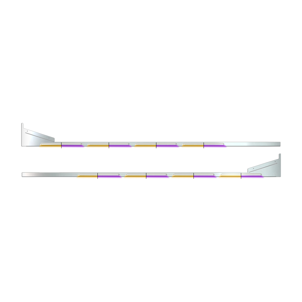 PB. 78" (Old 70") Louvered Sleeper & Extension Panel Kit (1987+) - Dual Glow Strips (Amber/Purple) | 1.3125" Face