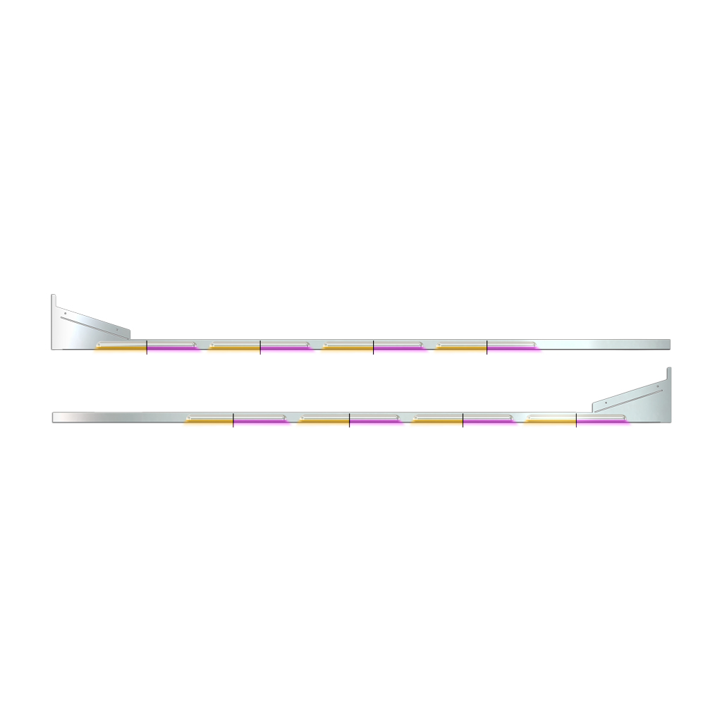 PB. 78" (Old 70") Louvered Sleeper & Extension Panel Kit (1987+) - Dual Glow Strips (Amber/Pink) | 1.3125" Face
