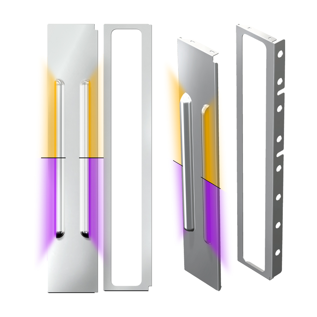 PB. Front 15" Non Painted Standard/Donaldson Air Cleaner Louvered LED Light Bar Kit (1987+) - Dual Glow Strips (Amber/Purple)